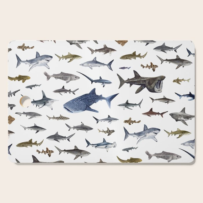 SHARKS poster-white Cutting Board Gallery Image 1