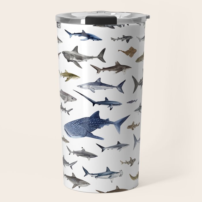 SHARKS poster-white Travel Mug Gallery Image 1