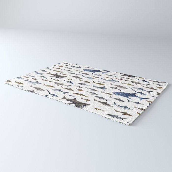 SHARKS poster-white Rug Gallery Image 3