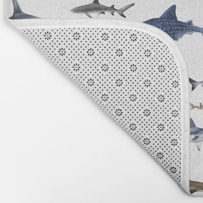 SHARKS poster-white Bath Mat Gallery Image 2