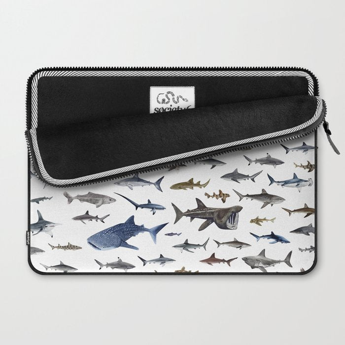 SHARKS poster-white Laptop Sleeve Gallery Image 2