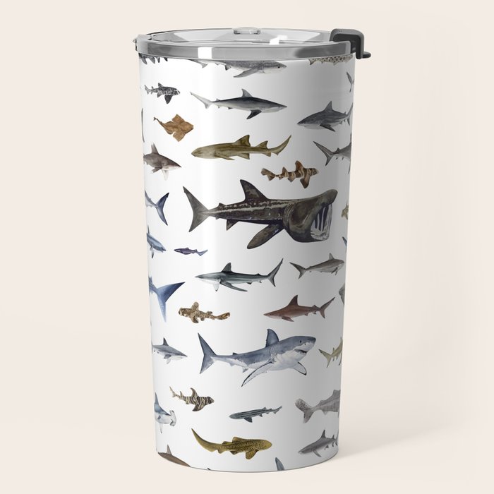 SHARKS poster-white Travel Mug Gallery Image 2