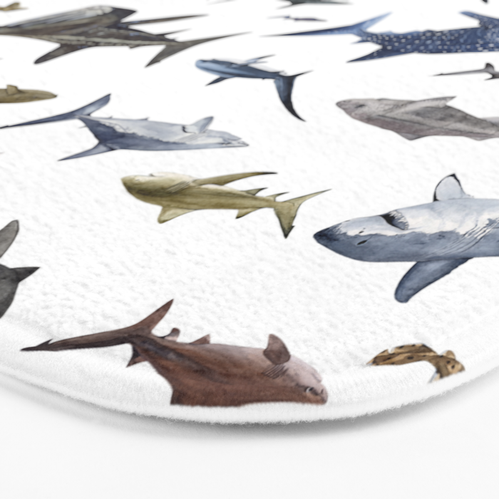 SHARKS poster-white Bath Mat Gallery Image 3
