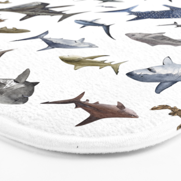 SHARKS poster-white Bath Mat Gallery Image 3