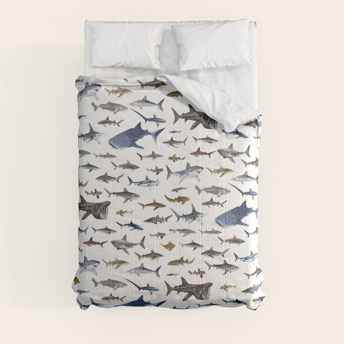 SHARKS poster-white Comforter Gallery Image 8