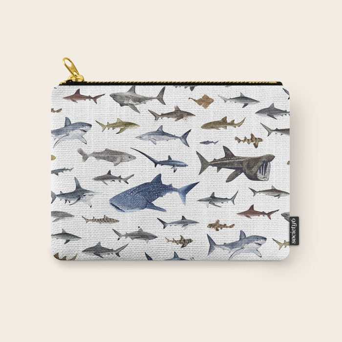 SHARKS poster-white Carry All Pouch Gallery Image 1