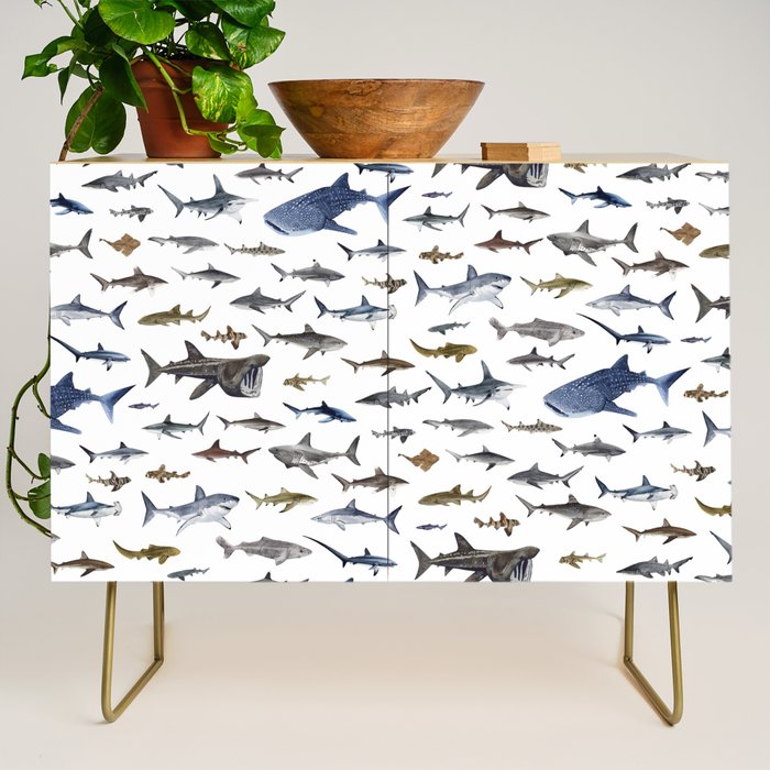 SHARKS poster-white Credenza Gallery Image 1