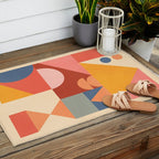 Abstract Geometric Shapes 32 Outdoor Rug Gallery Image 2