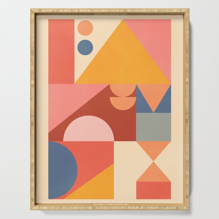 Abstract Geometric Shapes 32 Serving Tray Gallery Image 1