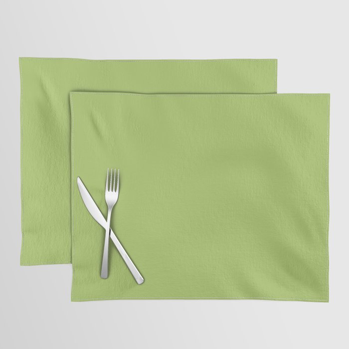 Happy Light Lime Green Solid Placemat Gallery Image 1