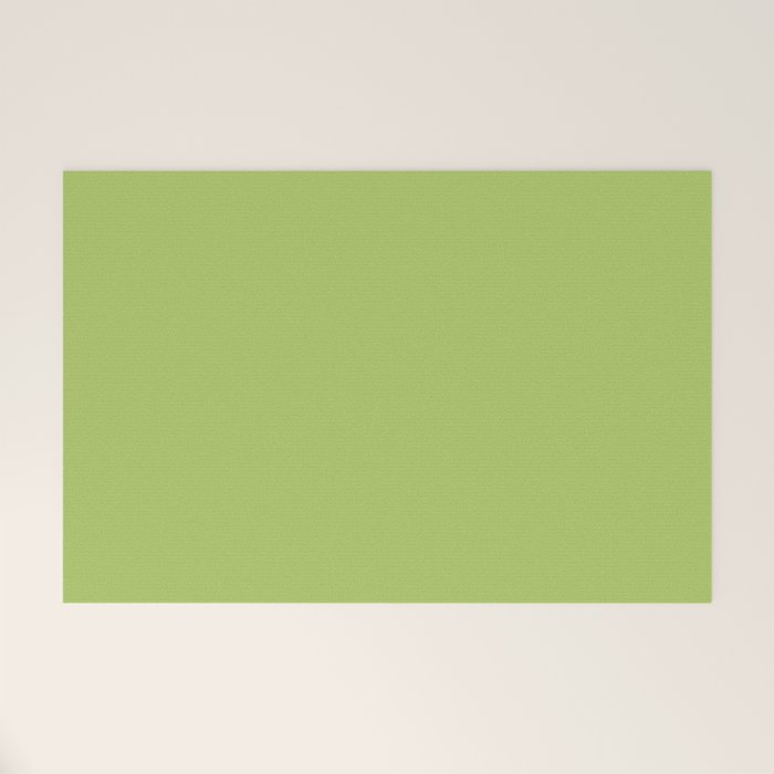 Happy Light Lime Green Solid Welcome Mat Gallery Image 1