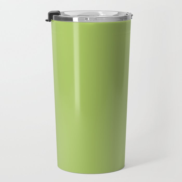 Happy Light Lime Green Solid Travel Mug Gallery Image 3