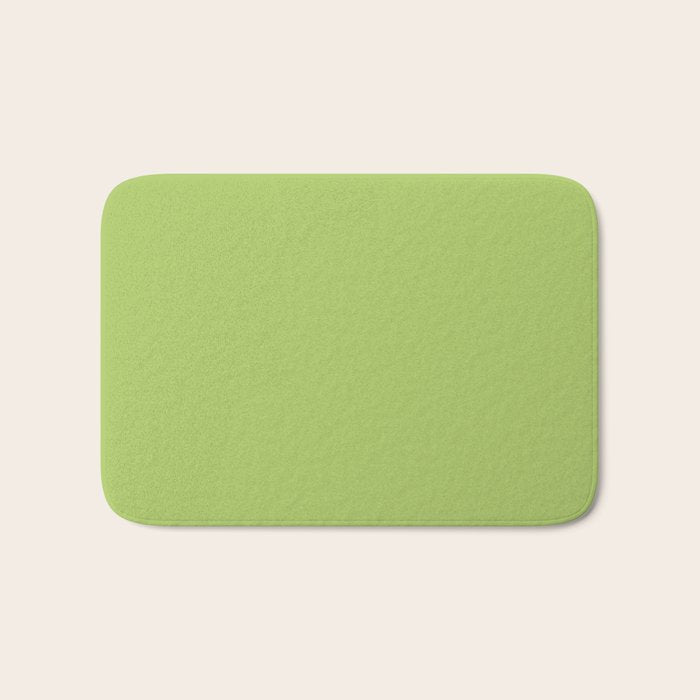 Happy Light Lime Green Solid Bath Mat Gallery Image 1