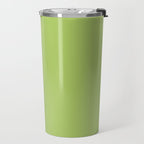 Happy Light Lime Green Solid Travel Mug Gallery Image 2