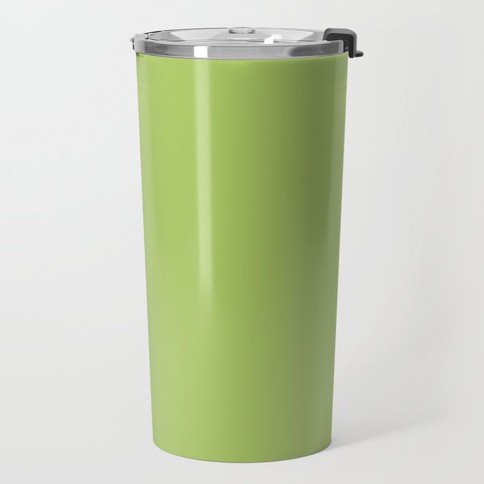 Happy Light Lime Green Solid Travel Mug Gallery Image 2
