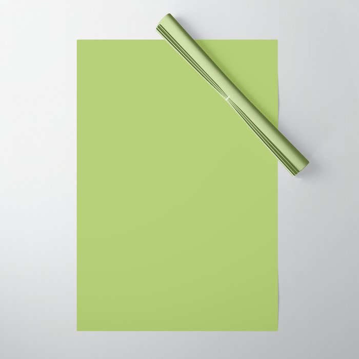 Happy Light Lime Green Solid Wrapping Paper Gallery Image 1