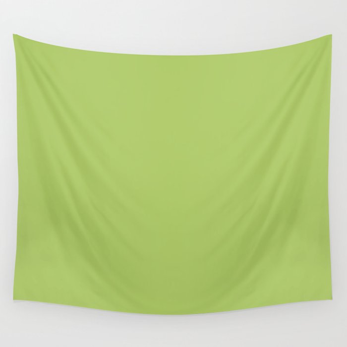 Happy Light Lime Green Solid Wall Tapestry Gallery Image 1