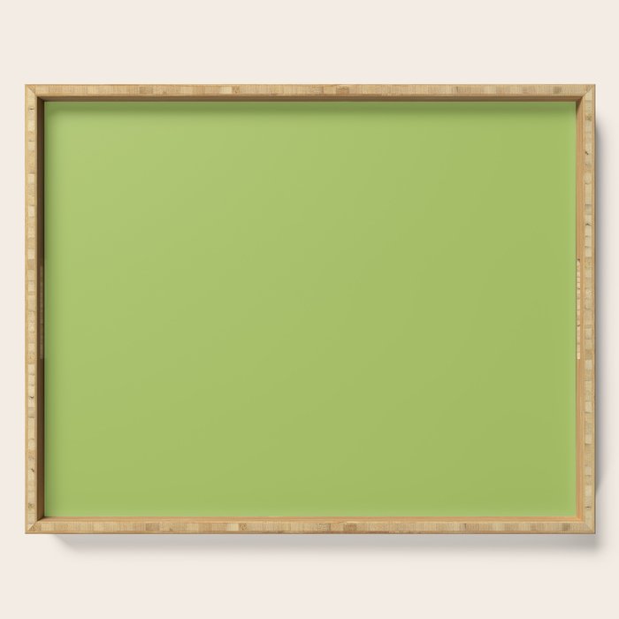 Happy Light Lime Green Solid Serving Tray Gallery Image 1
