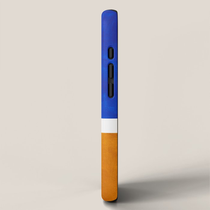 Phthalo Blue Yellow Ochre Mid Century Modern Abstract Minimalist Rothko Color Field Squares iPhone Case Gallery Image 2