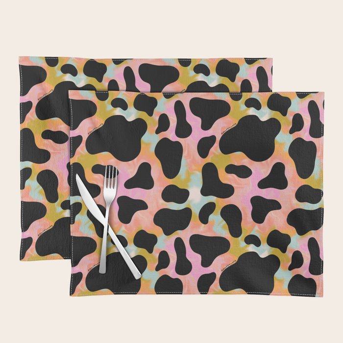 Rainbow Cow Print Placemat Gallery Image 1