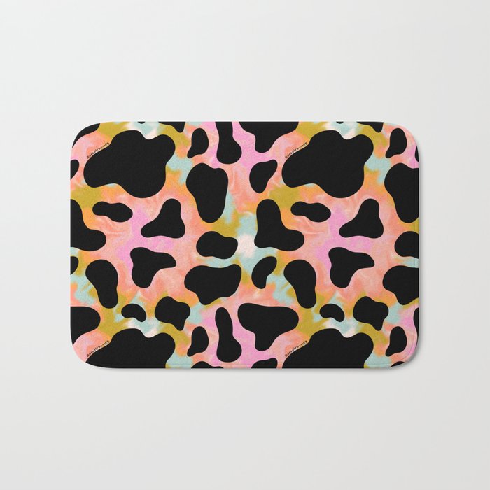 Rainbow Cow Print Bath Mat Gallery Image 1