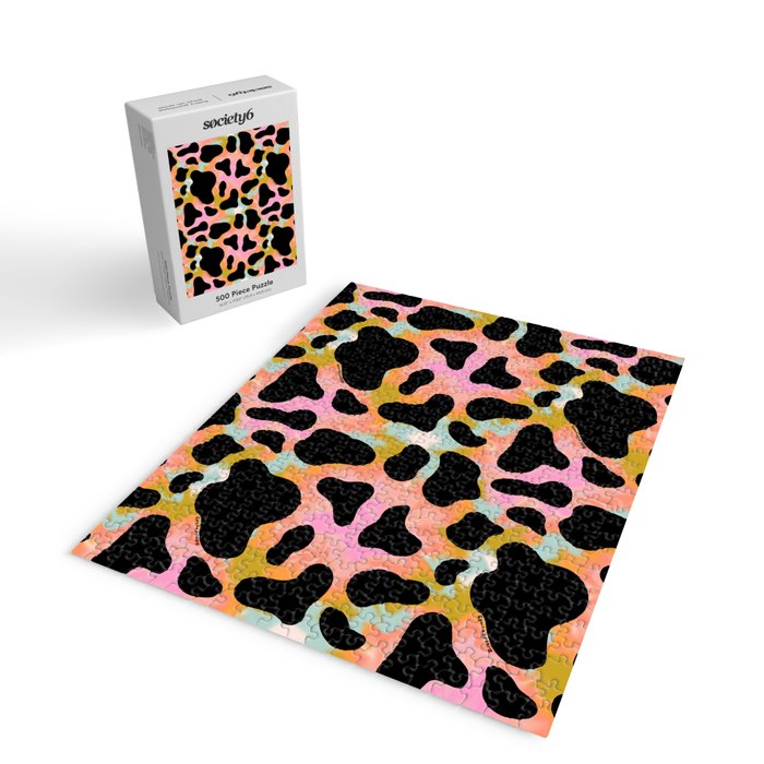 Rainbow Cow Print Jigsaw Puzzle Gallery Image 2