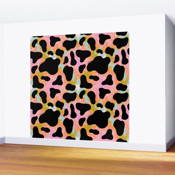 Rainbow Cow Print Wall Mural Gallery Image 2