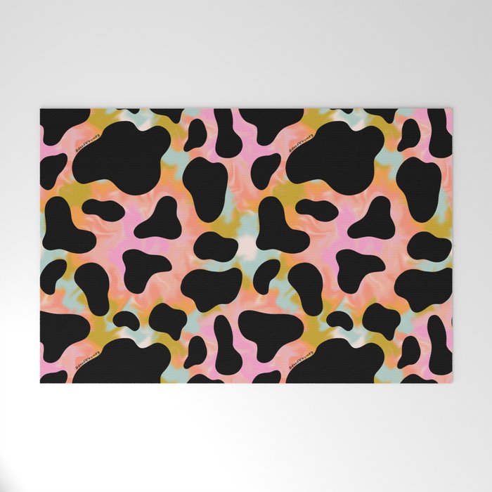 Rainbow Cow Print Welcome Mat Gallery Image 1