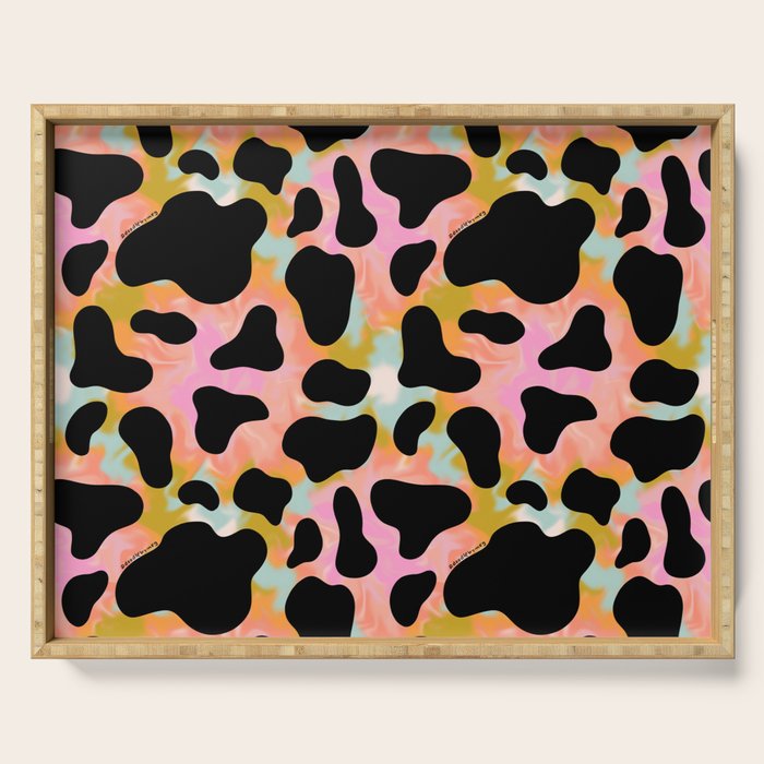 Rainbow Cow Print Serving Tray Gallery Image 1
