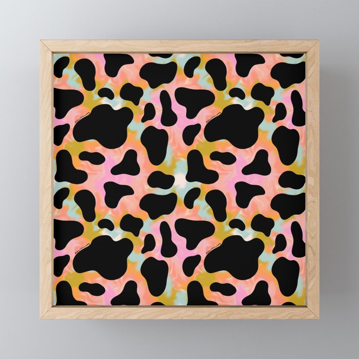 Rainbow Cow Print Mini Art Print Gallery Image 1
