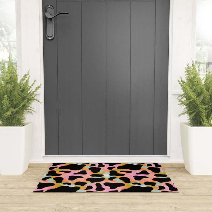 Rainbow Cow Print Welcome Mat Gallery Image 3