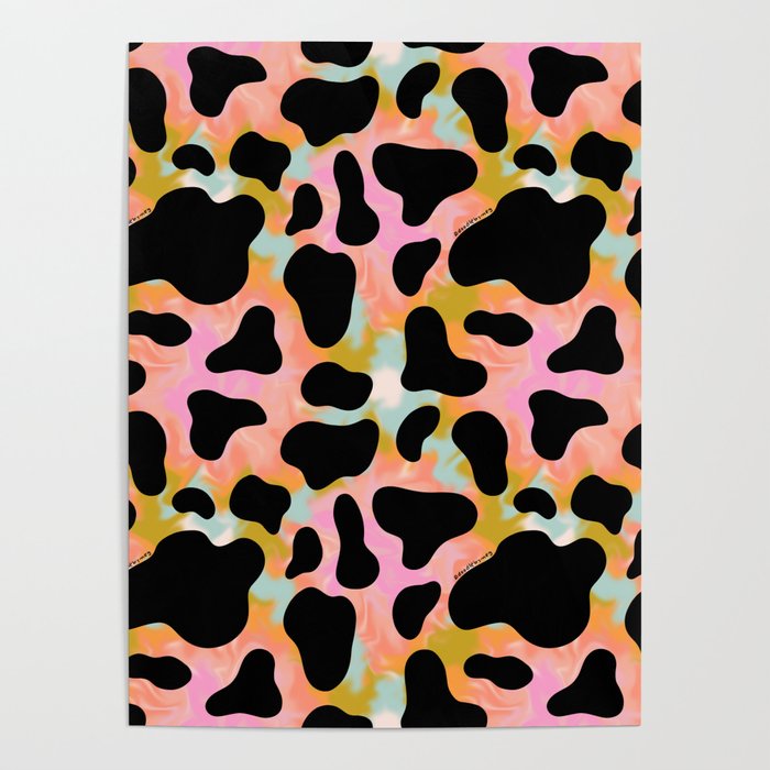 Rainbow Cow Print Poster Gallery Image 4
