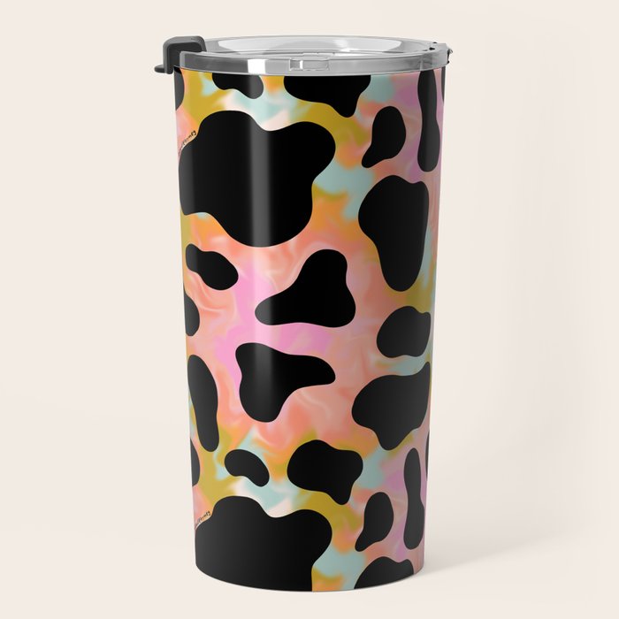 Rainbow Cow Print Travel Mug Gallery Image 3