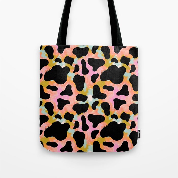 Rainbow Cow Print Tote Bag Gallery Image 1
