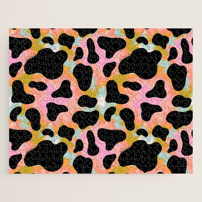 Rainbow Cow Print Jigsaw Puzzle Gallery Image 1