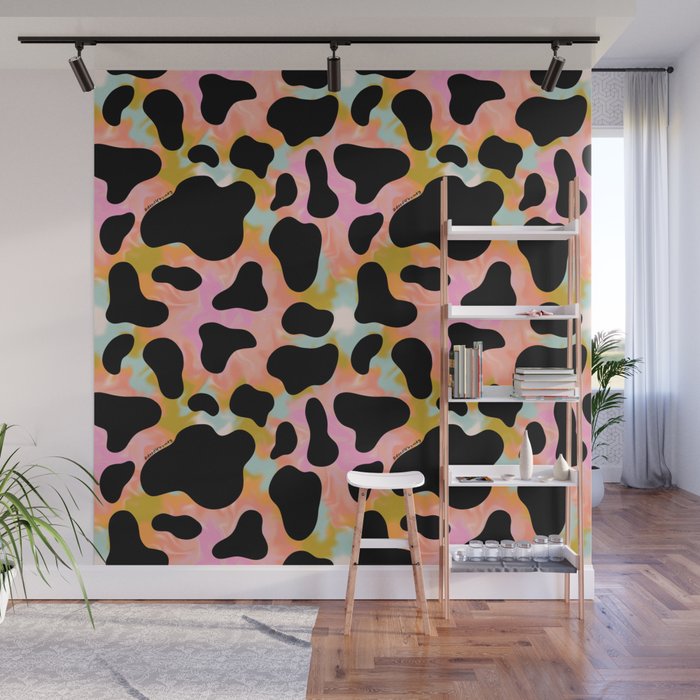 Rainbow Cow Print Wall Mural Gallery Image 1