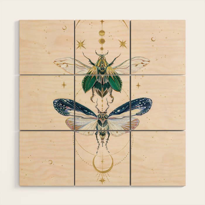 Moon insects Wood Wall Art Gallery Image 1