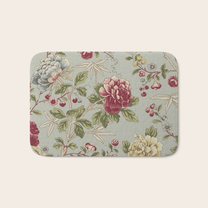 William Morris Tangley Duck Egg Blue Floral Bath Mat Gallery Image 1