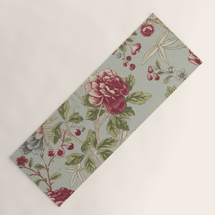 William Morris Tangley Duck Egg Blue Floral Yoga Mat Gallery Image 1
