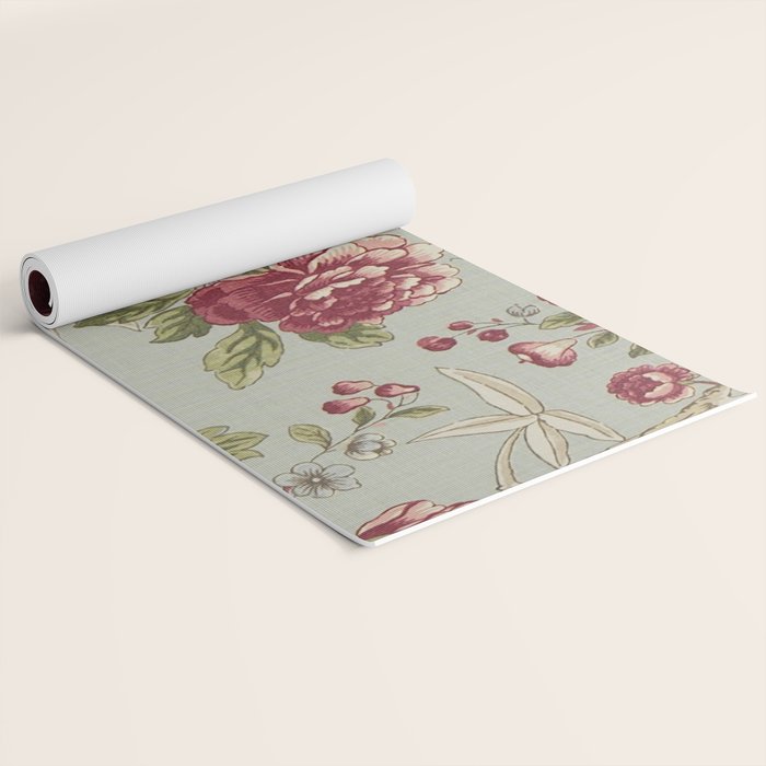 William Morris Tangley Duck Egg Blue Floral Yoga Mat Gallery Image 2