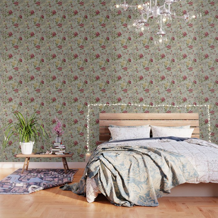 William Morris Tangley Duck Egg Blue Floral Wallpaper Gallery Image 3