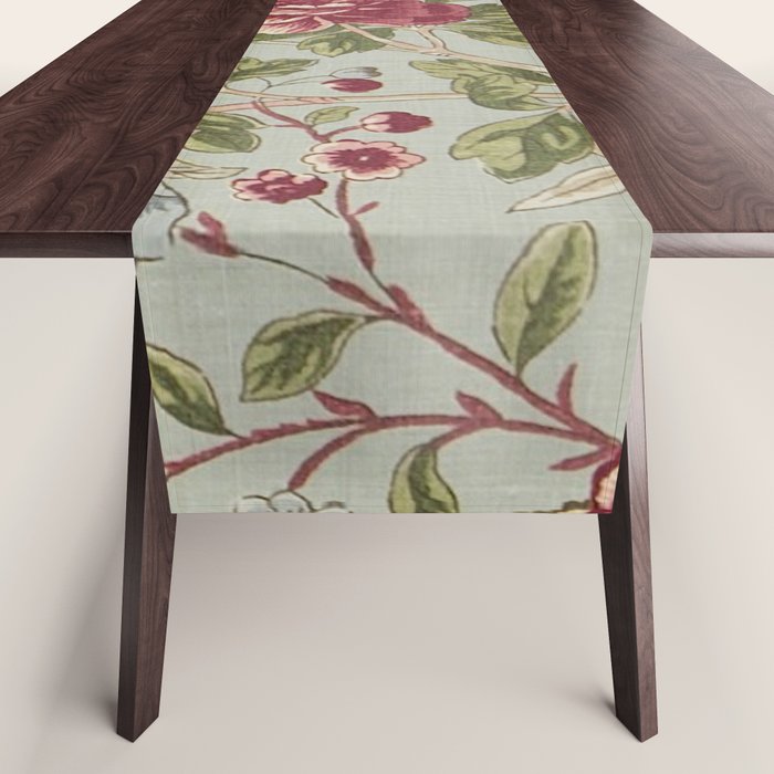 William Morris Tangley Duck Egg Blue Floral Table Runner Gallery Image 1