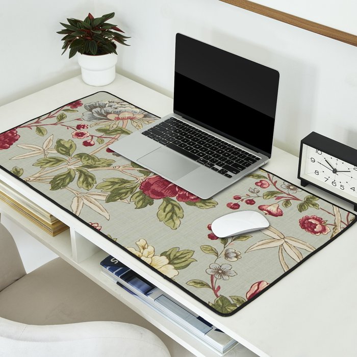 William Morris Tangley Duck Egg Blue Floral Desk Mat Gallery Image 2