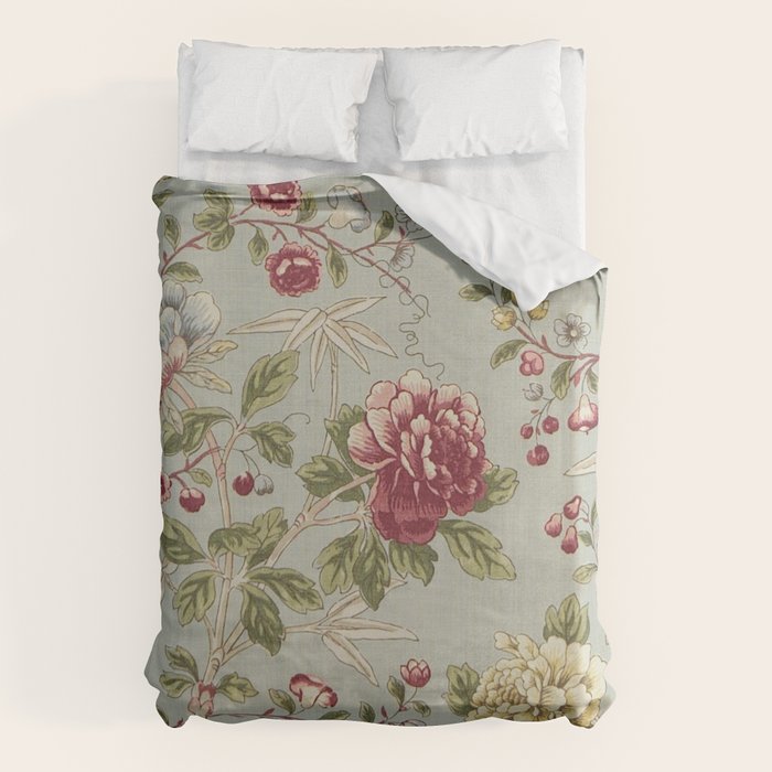 William Morris Tangley Duck Egg Blue Floral Duvet Cover Gallery Image 6