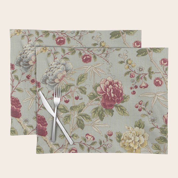 William Morris Tangley Duck Egg Blue Floral Placemat Gallery Image 1