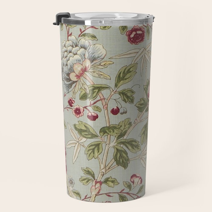 William Morris Tangley Duck Egg Blue Floral Travel Mug Gallery Image 3