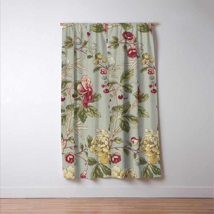 William Morris Tangley Duck Egg Blue Floral Window Curtain Gallery Image 3