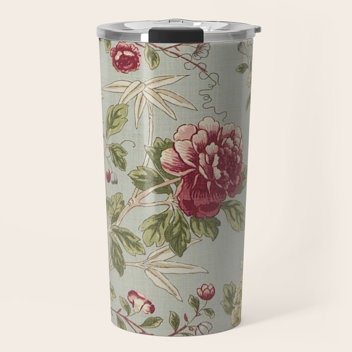 William Morris Tangley Duck Egg Blue Floral Travel Mug Gallery Image 1