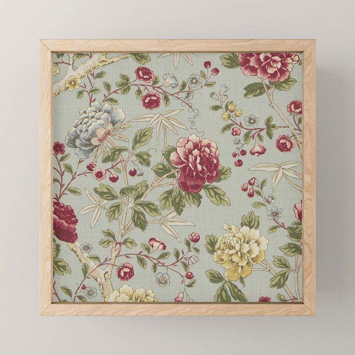 William Morris Tangley Duck Egg Blue Floral Mini Art Print Gallery Image 1