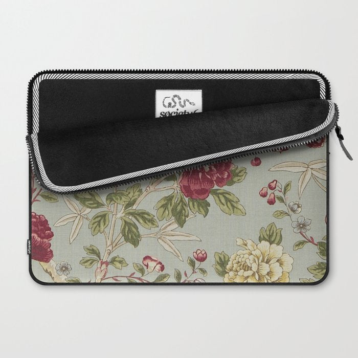 William Morris Tangley Duck Egg Blue Floral Laptop Sleeve Gallery Image 2